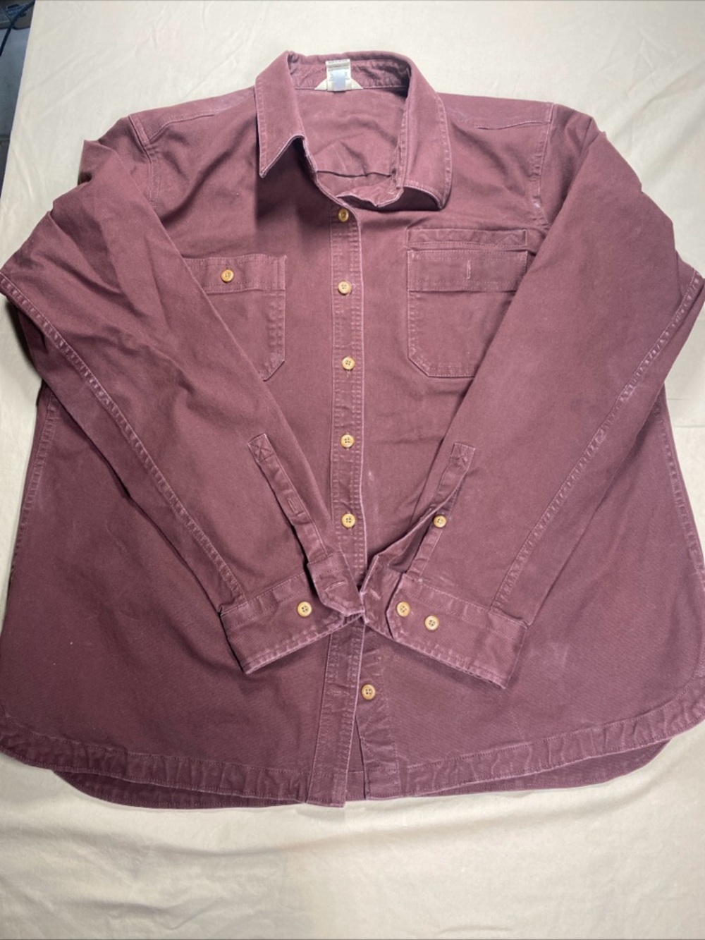 Duluth Trading Co Men’s 2XL Fire Hose Canvas Heavy Workshirt Maroon